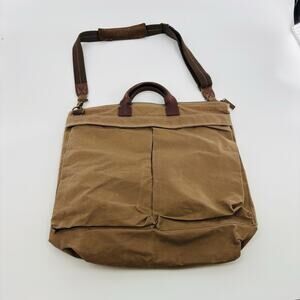 Vintage J Crew Helmet Bag Military Pilot Bag Waxed Cotton Oilskin Hunting